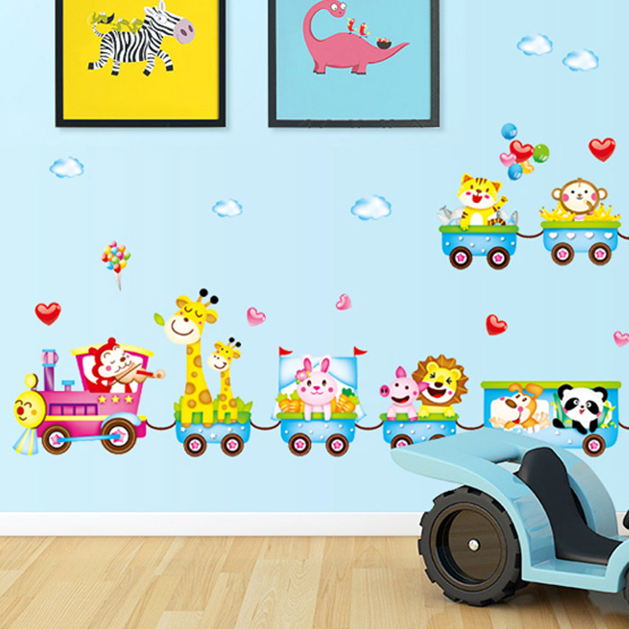 Large-Children-S-Wall-Stickers-Nursery-Cartoon-Animals-Sticker-On-Wall-Baby-Room-Decor-Stickers-Finished