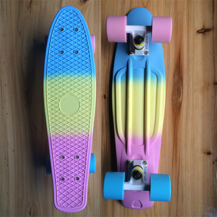 Filts-Pastel Plastic-Skateboard Mini Cruiser-Full-22-X-6-Longboard-Boy-Girl-Retro Skateboard