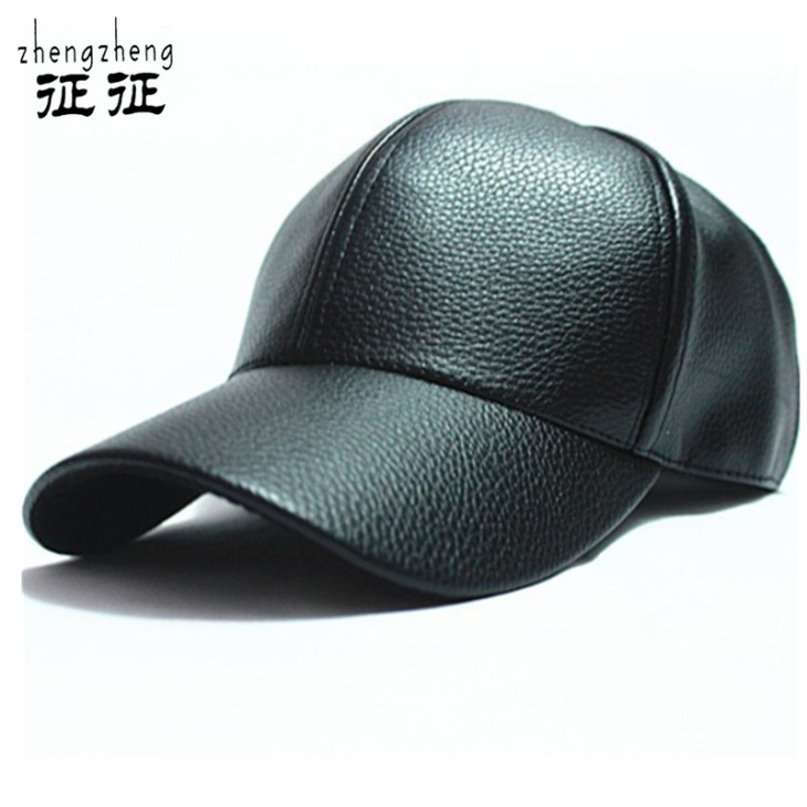 2014-winter-PU-Leather-Baseball-Cap-Biker-Trucker-outdoor-Sports-snapback-Hats-For-Men-women-hats