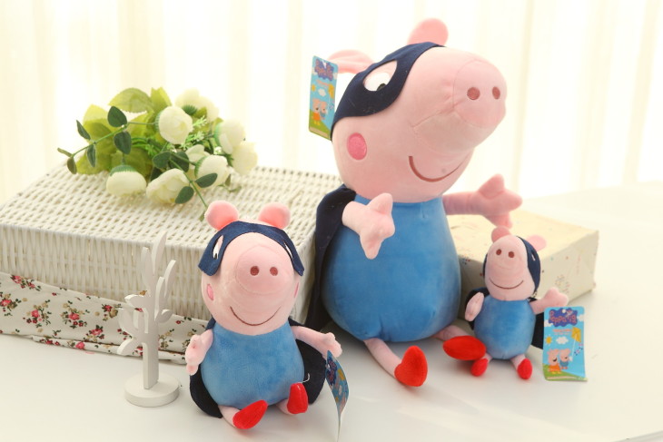 Four-special-peppa-pig-plush-stuffed-toy-doll-family-movie-mom-and-dad-pin-1pcs