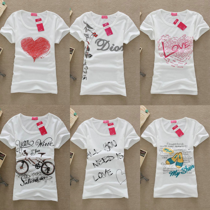 free-shipping-2013-new-wholesale-fashion-cotton-t-shirt-tee-women-short-sleeve-t-shirt