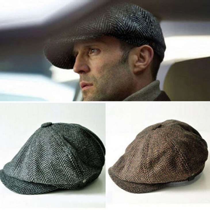 Hot-Classic-Wool-Tweed-Cabbie-Newsboy-Gatsby-Cap-Mens-Ivy-Hat-Beret-Beanies-Golf-Driving-Summer