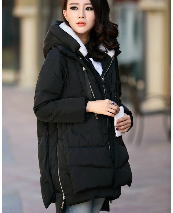 Korean-Style-2015-Long-Sleeve-Medium-long-Hooded-cotton-padded-Jacket-Fashion-Solid-Wide-Waist-Zippers