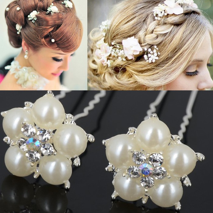 Hot-Wholesale-20-Pcs-Pearl-Crystal-font-b-Flower-b-font-Bridal-Wedding-font-b-Prom