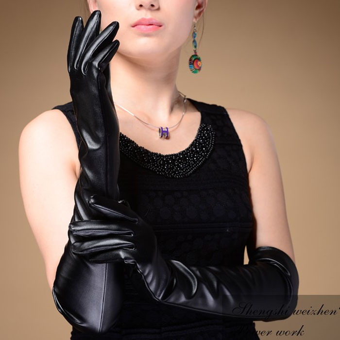 We-are-Here-Warm-Outdoor-Winter-Autumn-Evening-Party-Women-s-Soft-Leather-Gloves-Long-Over