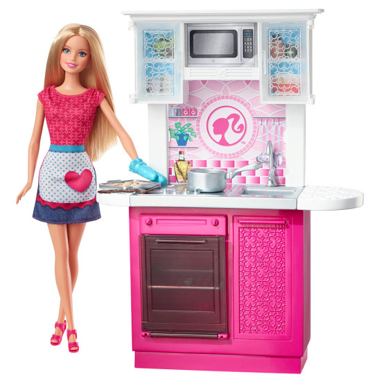 barbie doll and kitchen set_1