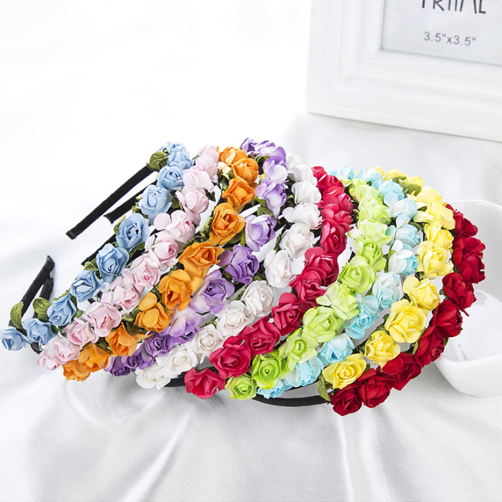 Free-Shipping-Rose-Flower-Crown-Festival-Headband-Headwear-Wedding-Garland-Floral-Hairband-Accessories